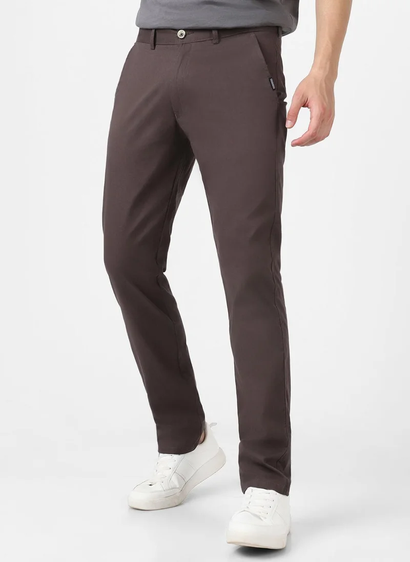 Urbano Fashion  Urbano Fashion Men's Dark Grey Cotton Slim Fit Casual Chinos Trousers for Men | Best Price UAE